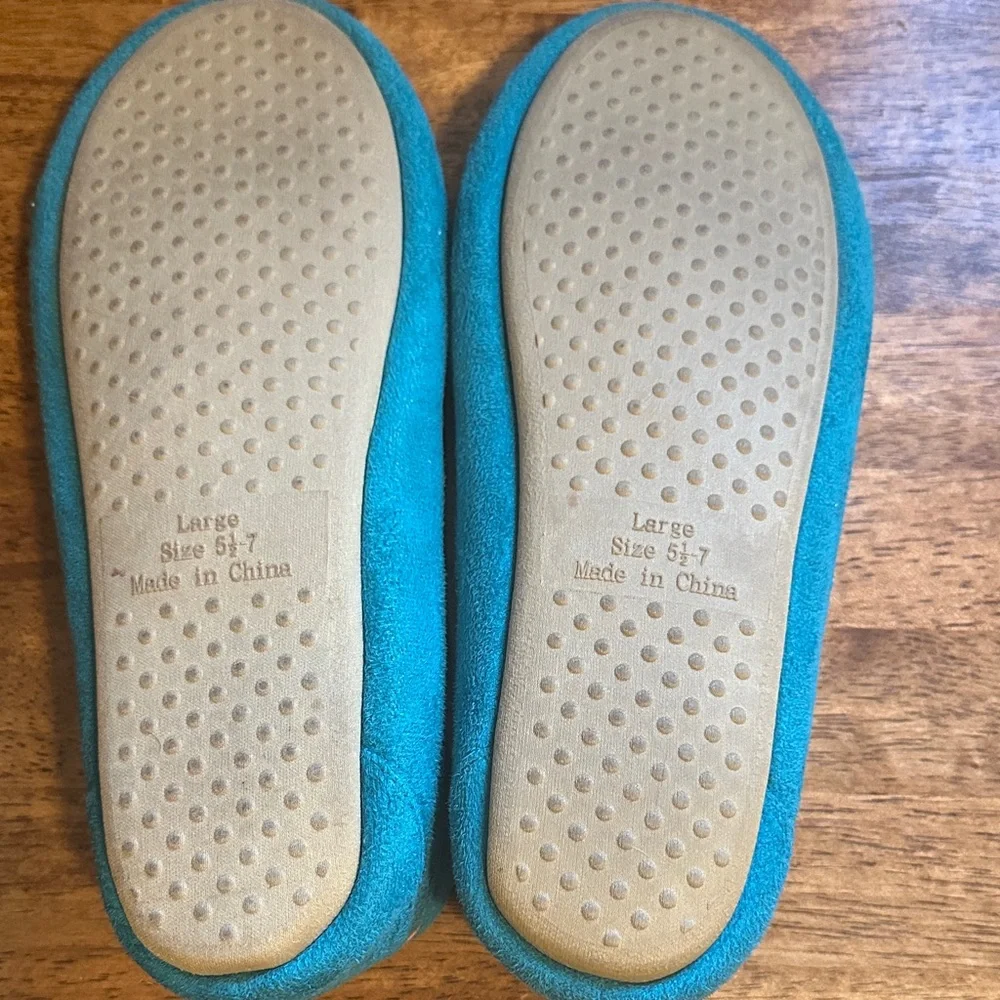 American Girl Teal Moccasins with Coral Details